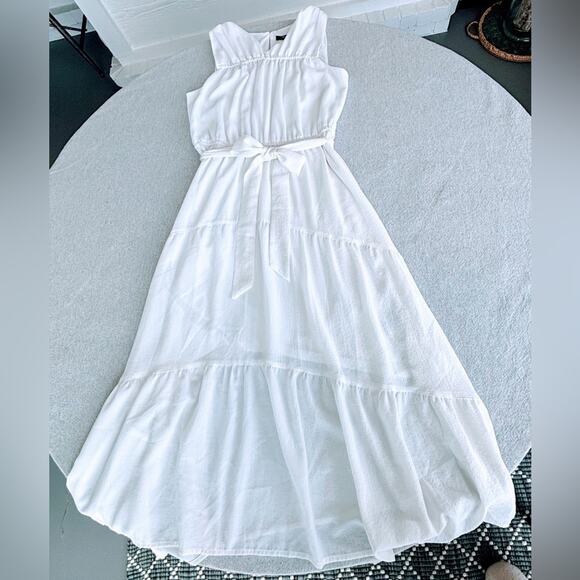 Simply Vera Vera Wang White Dress Midi Length, Tiered, Sleeveless, Size Small - Picture 7 of 7